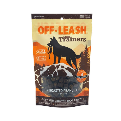 Presidio Natural Pet Off Leash Mini Trainers Roasted Peanut Recipe Dog Treats 5oz - Poudre Pet and Feed Supply